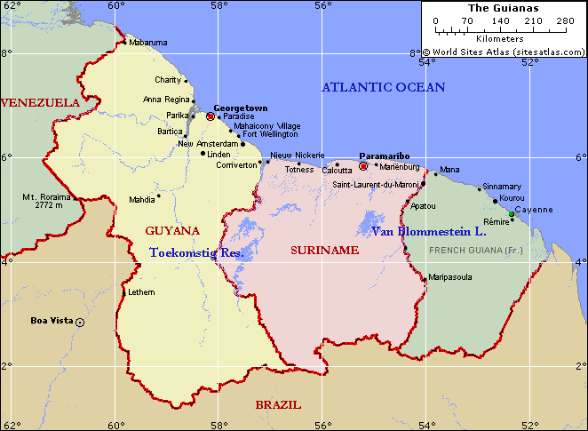 regions map of french guiana